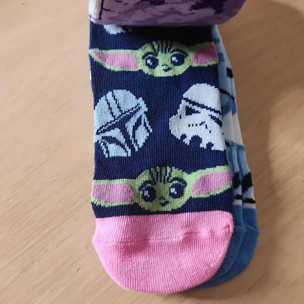 Star wars mandalorian baby yoda 5 pairs  low cut socks shoe size 4-10